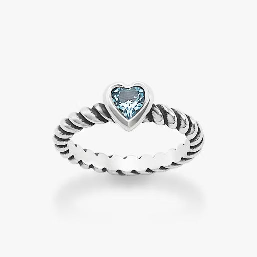 Gemstone Heart Twisted Wire Ring