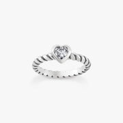 Gemstone Heart Twisted Wire Ring