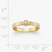 Petite Hammered Gemstone Ring