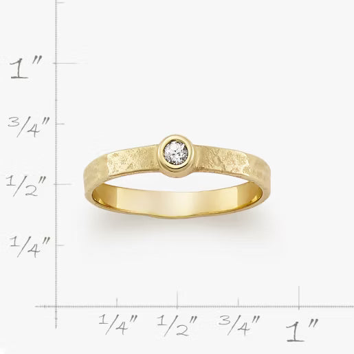 Petite Hammered Gemstone Ring