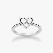 Delicate Heart Initial Ring
