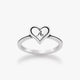 Delicate Heart Initial Ring