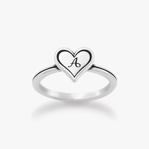 Delicate Heart Initial Ring
