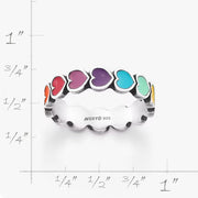 Enamel Connected Hearts Ring