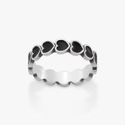 Enamel Connected Hearts Ring