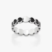 Enamel Connected Hearts Ring