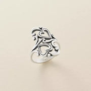 Swirls and Scrolls Hearts Ring