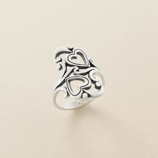 Swirls and Scrolls Hearts Ring