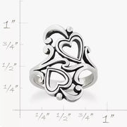 Swirls and Scrolls Hearts Ring