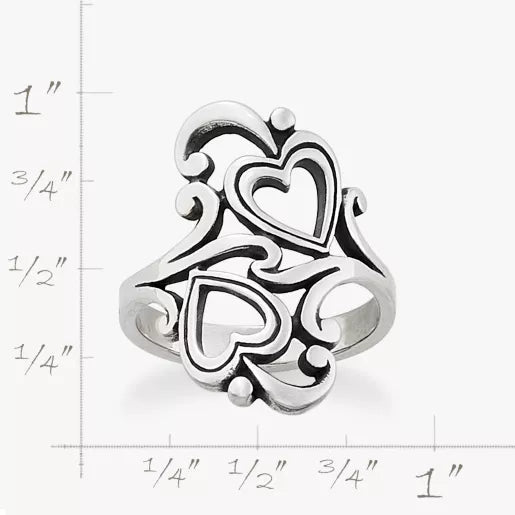 Swirls and Scrolls Hearts Ring