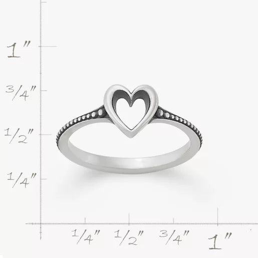 Delicate Heart Beaded Ring