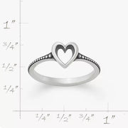 Delicate Heart Beaded Ring