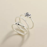 Angel Wings and Horizon Cross Ring Set