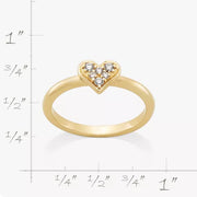 Delicate Pave Diamond Heart Ring