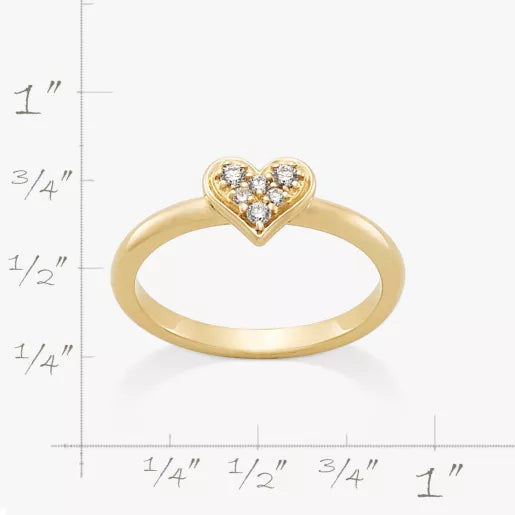 Delicate Pave Diamond Heart Ring