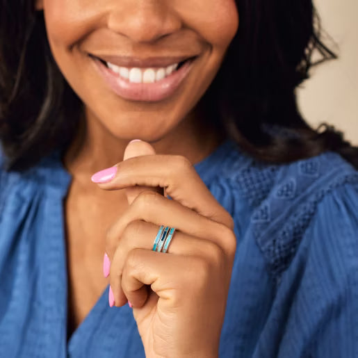 Enamel Mosaic Stacker Ring