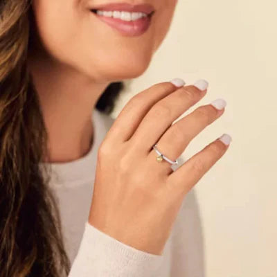 Petite Heart of Gold Dangle Ring