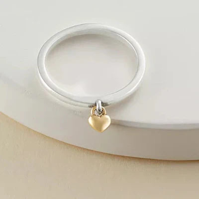 Petite Heart of Gold Dangle Ring