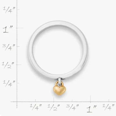 Petite Heart of Gold Dangle Ring