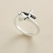 Delicate Heart Initial Ring