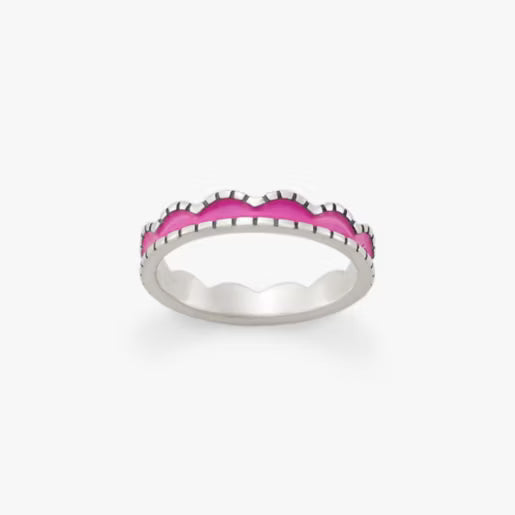 Enamel Scalloped Stacker Ring