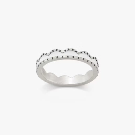 Enamel Scalloped Stacker Ring