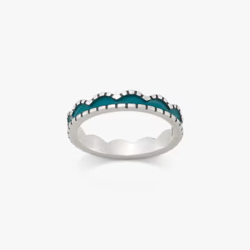 Enamel Scalloped Stacker Ring