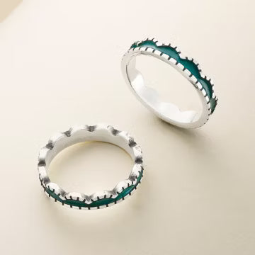 Enamel Scalloped Stacker Ring