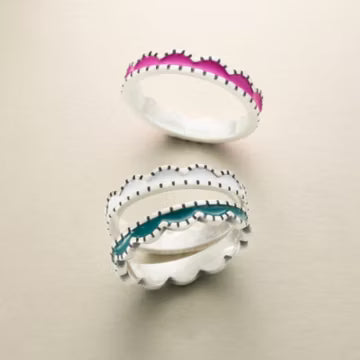 Enamel Scalloped Stacker Ring