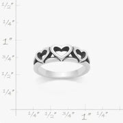 Triple Hearts Ring