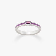 Enamel Gemstone Stacker Ring