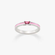 Enamel Gemstone Stacker Ring