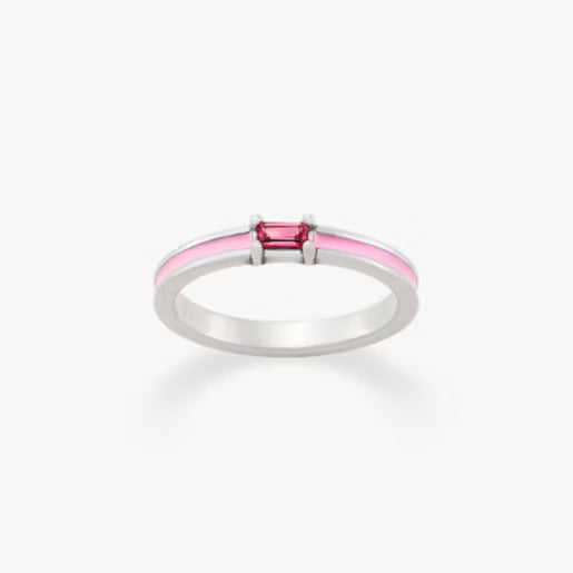 Enamel Gemstone Stacker Ring