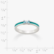 Enamel Gemstone Stacker Ring