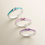 Enamel Gemstone Stacker Ring