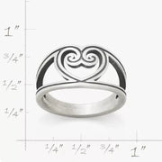 Traced Lines Heart Ring