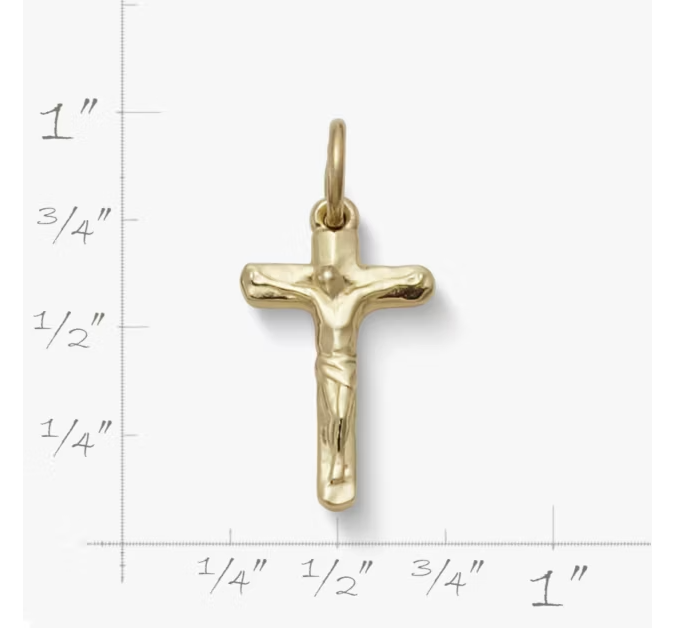 Small Chiseled Crucifix Charm
