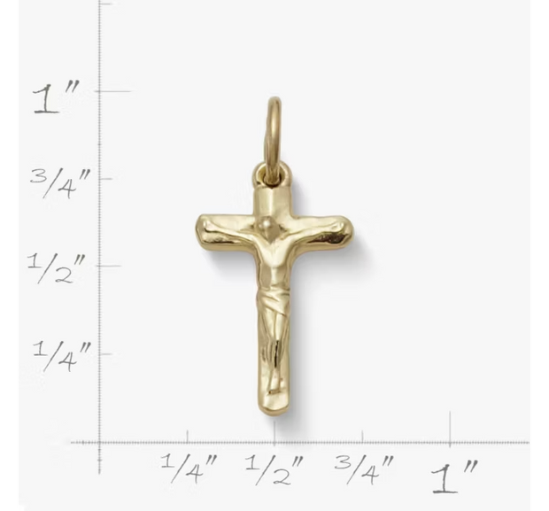 Small Chiseled Crucifix Charm