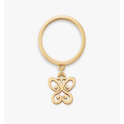 Small Spring Butterfly Charm Dangle Ring