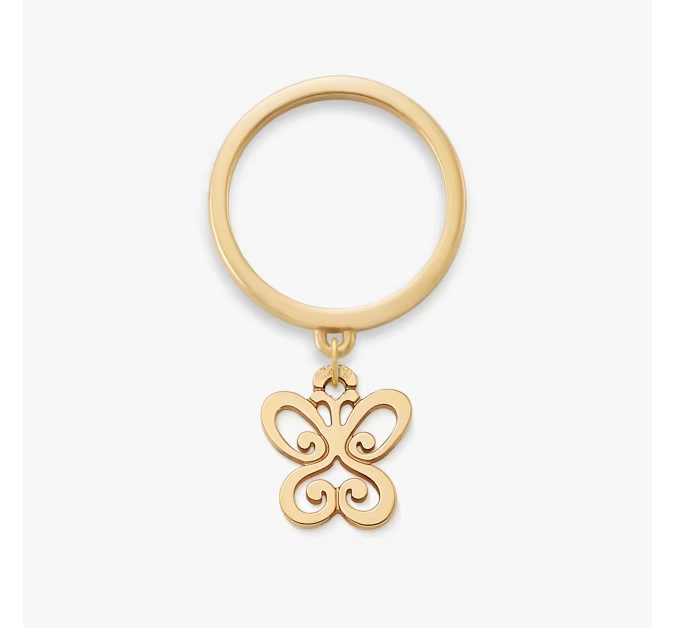 Small Spring Butterfly Charm Dangle Ring