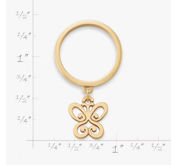 Small Spring Butterfly Charm Dangle Ring