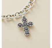 Sunflower Cross Charm
