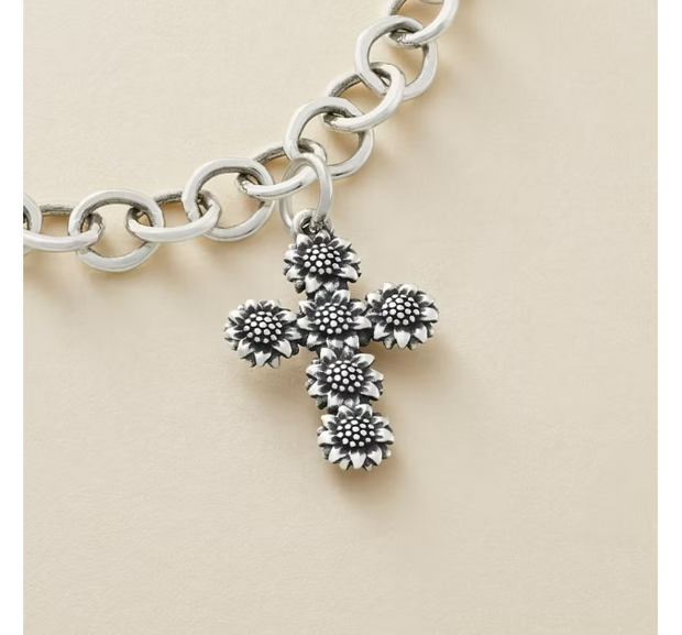 Sunflower Cross Charm