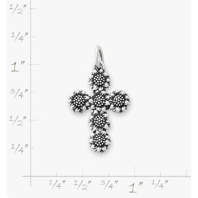 Sunflower Cross Charm
