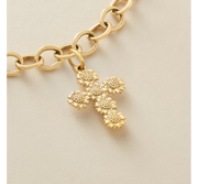 Sunflower Cross Charm