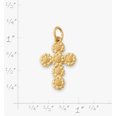 Sunflower Cross Charm