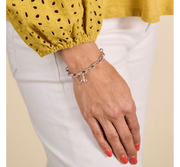 Textured Oval Charm Bracelet