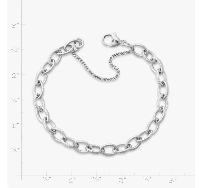 Textured Oval Charm Bracelet