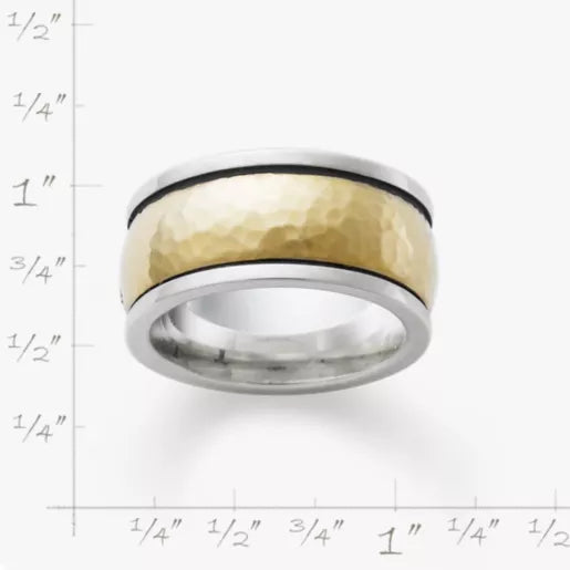 Wide Hammered Simplicity Wedding Ring