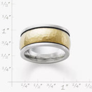 Wide Hammered Simplicity Wedding Ring